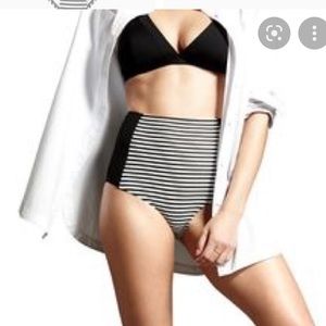 NWT Athleta Montauk striped high waist bikini bottom size M